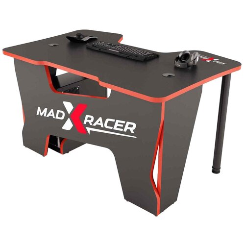 фото Игровой стол madxracer comfort gt, шхг: 120х87 см, цвет: черный с синей кромкой