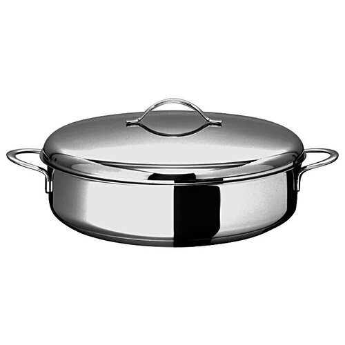 фото Сковорода-жаровня всмпо-посуда гурман-классик 110224, 24 см, с крышкой, стальной
