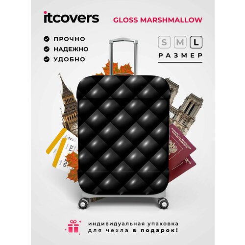 фото Чехол для чемодана itcovers gloss-marshmellow-l, 150 л, размер l, серый, черный