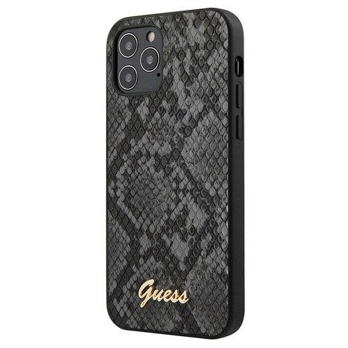 фото Guess чехол guess pu python metal logo hard для iphone 12 pro max, черный