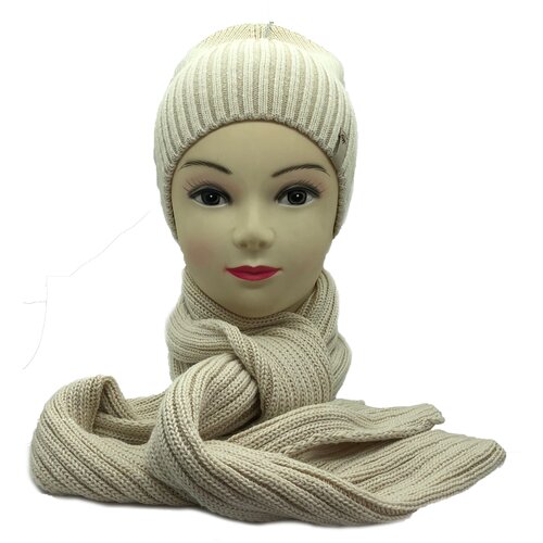 фото Комплект женский (шапка + шарф) без бренда