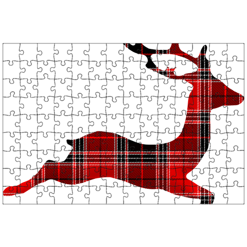 фото Магнитный пазл 27x18см."буффало плед олени, олень, лесоруб" на холодильник lotsprints