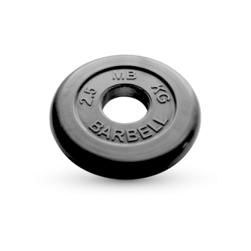 фото 2.5 кг диск (блин) mb barbell (черный) 50 мм sportlim