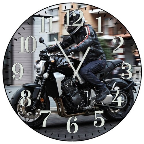 фото Svs настенные часы svs 4002014 мотоциклист в дороге