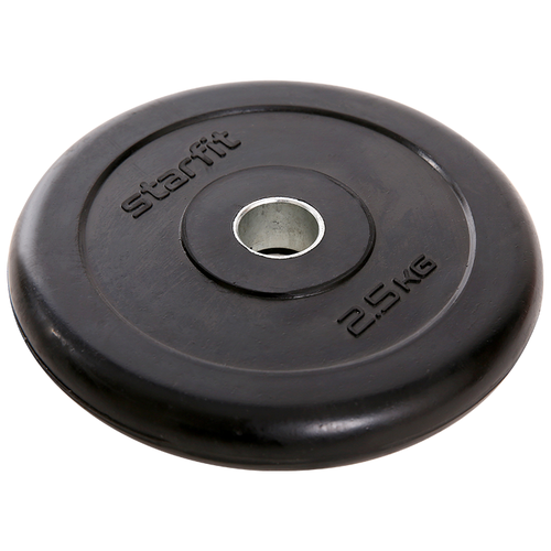 фото Диск обрезиненный core bb-202 2,5 кг, d26 мм, стальная втулка, черный, 2 шт starfit