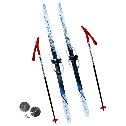 фото Лыжный комплект детский с кабельным креплением (лыжи, палки, крепления) 120 см stc степ peltonen delta blue