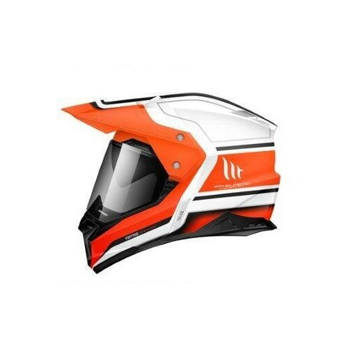 фото Шлем кроссовый mt synchrony duosport vintage (xl, gloss pearl white orange fluor) mt helmets