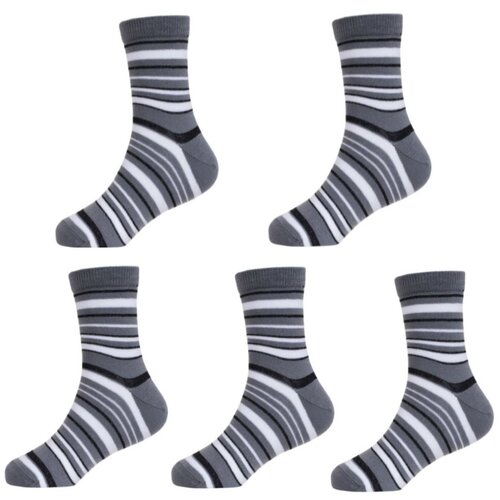 фото Комплект из 5 пар детских носков lorenzline темно-серые, размер 16-18