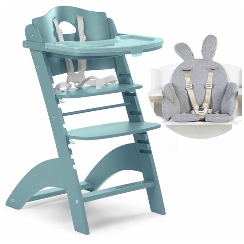 фото Стульчик для кормления childhome lambda 2 jade green с подушкой rabbit grey