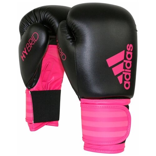 фото Боксерские перчатки adidas hybrid 100 dynamic fit черный/розовый 12 oz