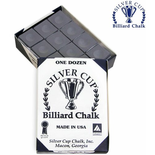 фото Мел для бильярда сильвер кап темно-серый / silver cup charcoal, 12 шт.