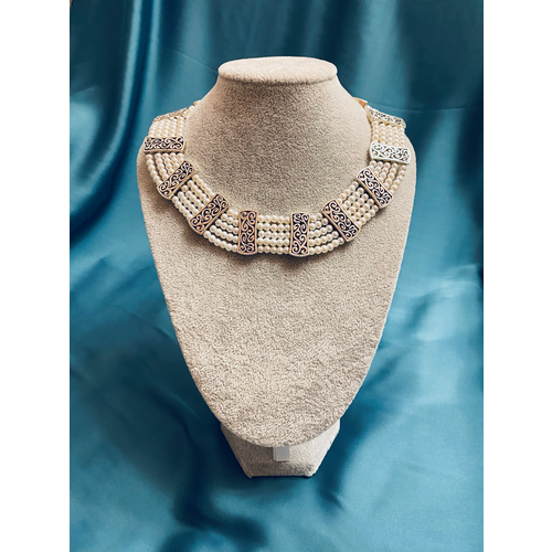 фото Чокер многорядный из искусственного жемчуга jewellery_by_marina_orlova