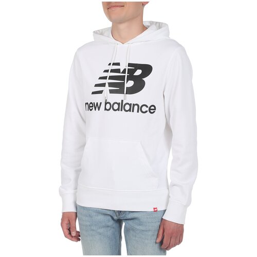 фото Мужской свитер худи new balance nb essentials stacked logo po hoodie