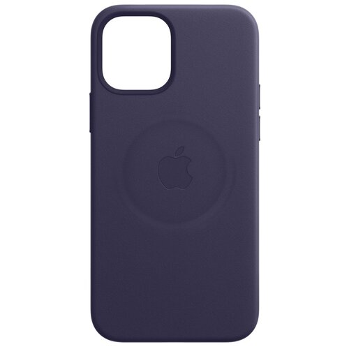 фото Чехол-накладка apple magsafe кожаный для iphone 12/iphone 12 pro темно-фиолетовый