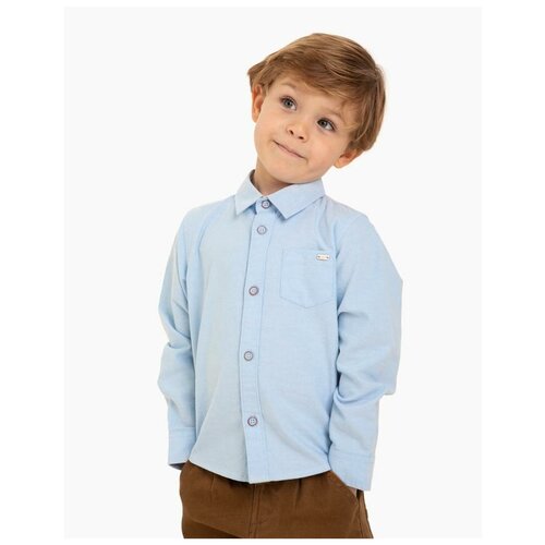фото Голубая рубашка с длинным рукавом для мальчика gloria jeans