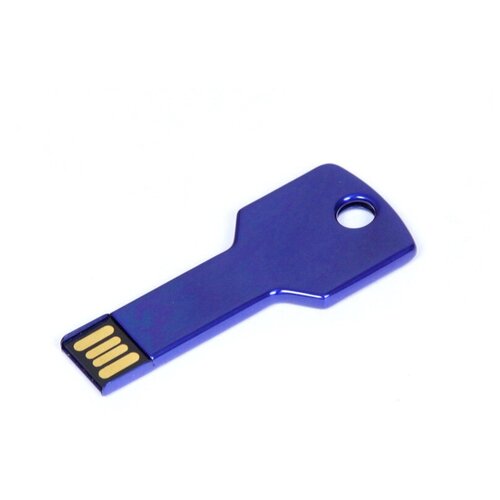 фото Металлическая промо флешка для нанесения логотипа в виде ключа (недорогая флешка ключ с гравировкой логотипа компании доступна оптом, key, 512 мб / mb usb 2.0, синий / blue) centersuvenir.com