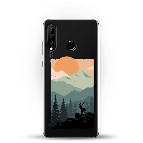 фото Силиконовый чехол горы и лес на huawei p30 lite andy & paul