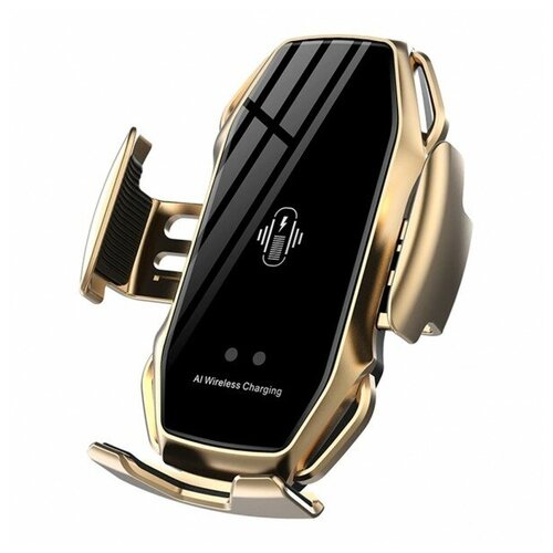 фото Автомобильный держатель для телефона с беспроводной зарядкой smart sensor a5s, gold