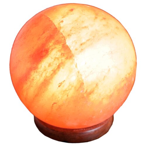 фото Соляная лампа shl-1007 из гималайской соли в форме шара на подставке из дерева, 3-4 кг, 25 вт supra