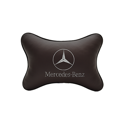 фото Подушка на подголовник экокожа coffee с логотипом автомобиля mercedes-benz vital technologies