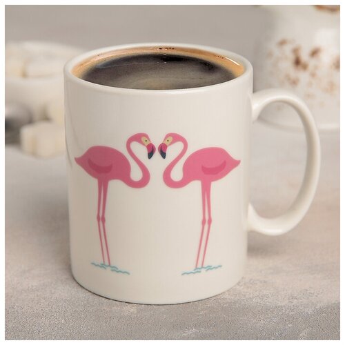 фото Кружка-хамелеон «влюблённые фламинго», 350 мл нет бренда