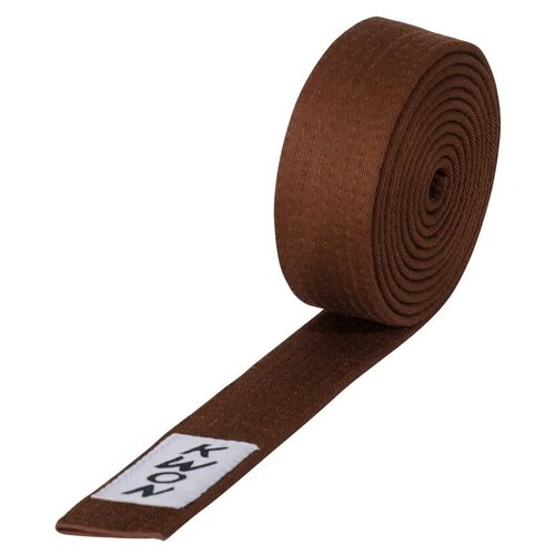 фото Пояс каратэ kwon (4 см) коричневый 260 см