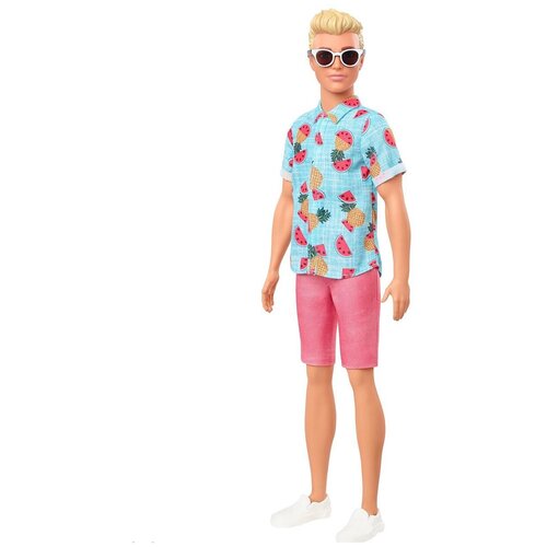 фото Кукла barbie игра с модой fashionistas 152 кен в бирюзовой рубашке gyb04