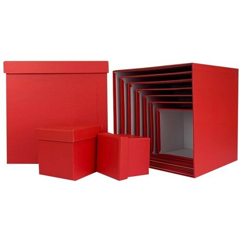 фото Набор коробок куб, красный, 26*26*26 см, 10 шт. дон баллон