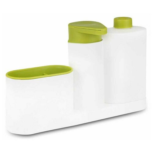 фото Органайзер для ванных и кухонных принадлежностей с дозатором для жидкого мыла, зеленый, 27,5х6,5х17,5 см bloominghome accents.