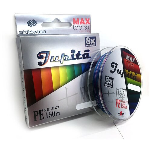 фото Леска плетёная shii saido jupita 8x, l-150 м, d-0,330 мм, test-18,12 кг, multicolor