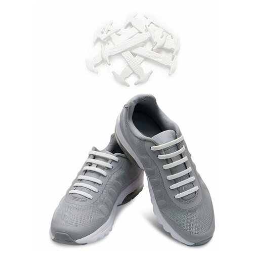 фото Шнурки для обуви / силиконовые шнурки / для обуви / для кроссовок / белые / 1 пара / 16 шт. tesson