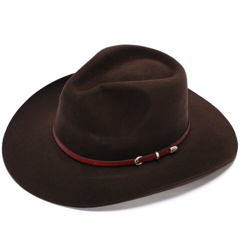 фото Ковбойская фетровая шляпа stetson, тёмно-коричневая, размер 58