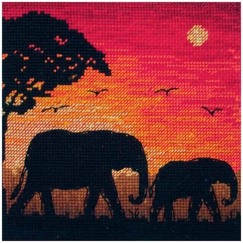 фото 5678000-05017 набор для вышивания maia 'силуеты слонов' 13*13 см