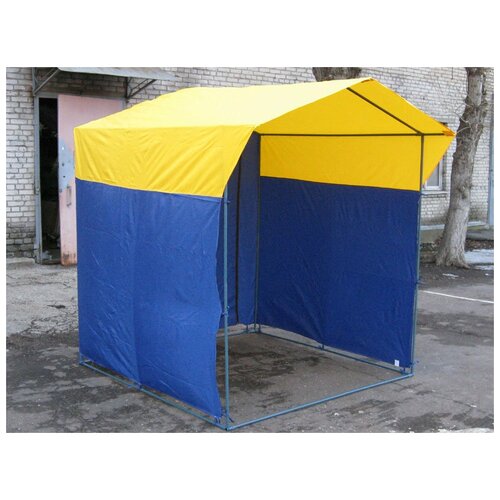 фото Палатка торговая митек домик 2,5х1,9 (разборная) (2 места) (синий/белый)