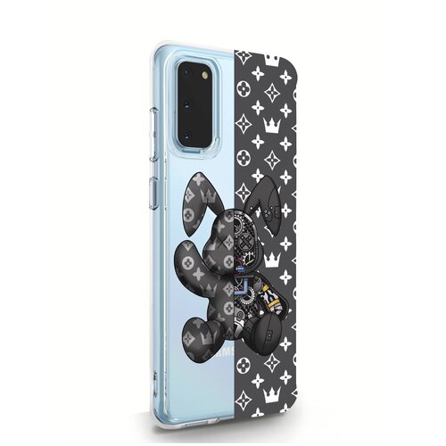 фото Прозрачный силиконовый чехол musthavecase для samsung galaxy s20 bunny серый для самсунг галакси с20 противоударный