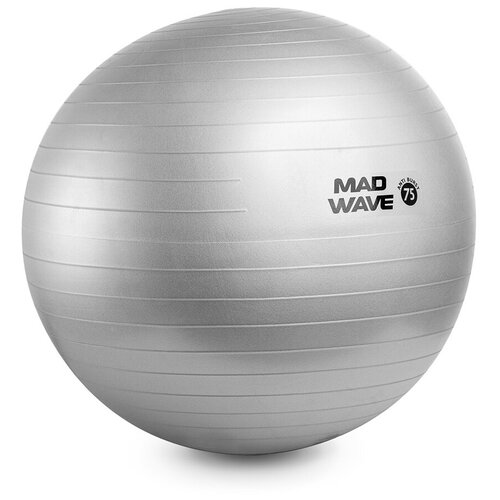 фото Мяч для фитнеса mad wave anti burst gym ball - серебристый, 75