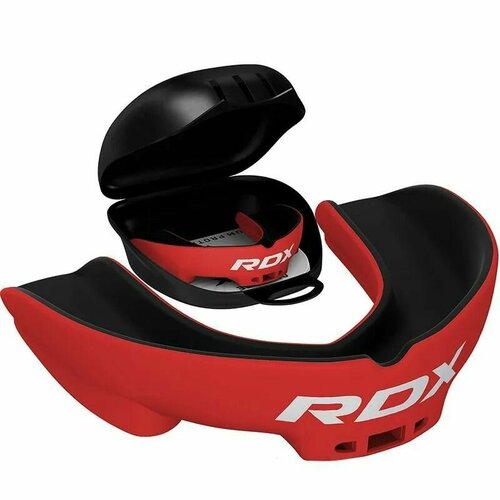 фото Капа для бокса rdx single junior детская черно красная