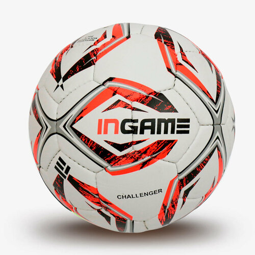 фото Мяч футбольный ingame challenger, цвет белый, розовый, размер 5