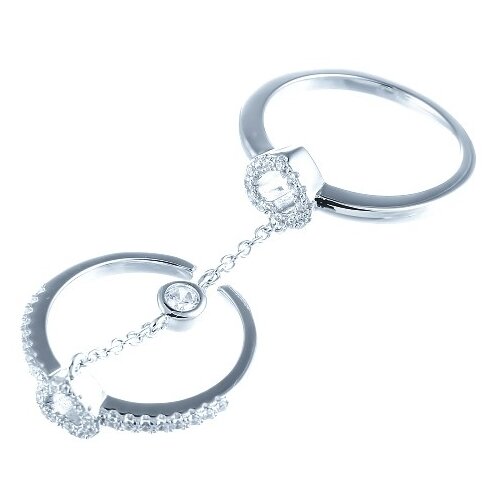 фото Jv серебряное кольцо с кубическим цирконием mlh0043a_ko_001_wg, размер 17