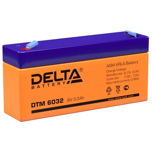 фото Аккумуляторная батарея delta dtm 6032 (6v / 3.2ah) delta battery