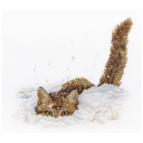 фото Набор для вышивания м.п.студия"кот в снегу" набор 25х20см