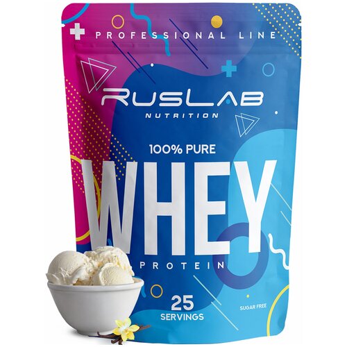 фото Протеин сывороточный whey, белковый коктейль (800 гр),вкус ванильное мороженое ruslabnutrition