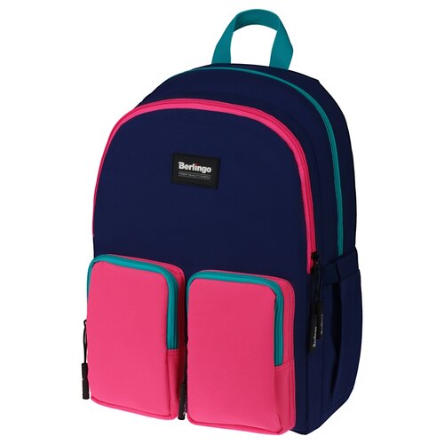 фото Berlingo рюкзак color blocks, синий/розовый