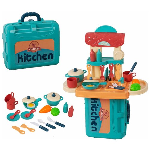 фото Игровой набор "детская кухня 3 в 1" с аксессуарами, в чемодане tong de