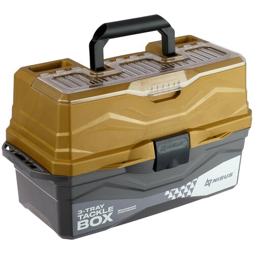 фото Ящик для снастей nisus tackle box трехполочный, цвет золотой (242374)