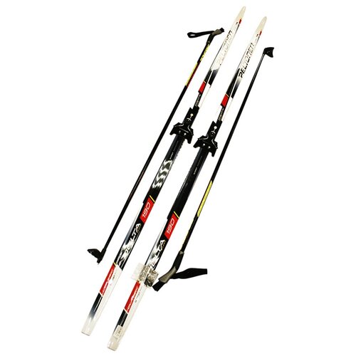 фото Лыжный комплект (лыжи + палки + крепления) 75 мм 170 степ, peltonen delta black/red/white stc