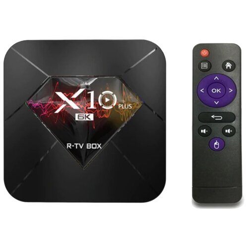 ТВ-приставка R-TV X10 Plus 4GB/32GB, черный медиа приставка x96 max plus 4gb 32gb android 9 0 медиаплеер smart tv iptv ott приставка 4k 8k hd h 265
