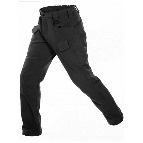 фото Брюки тактические мужские софтшелл gongtex assault softshell pants, осень-зима, цвет черный (black)-s