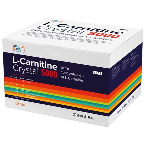 фото Liquid & liquid l-карнитин crystal 5000, 60 мл., цитрус