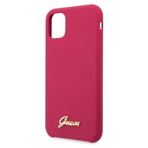 фото Чехол-накладка cg mobile guess silicone collection gold для apple iphone 11 burgundy